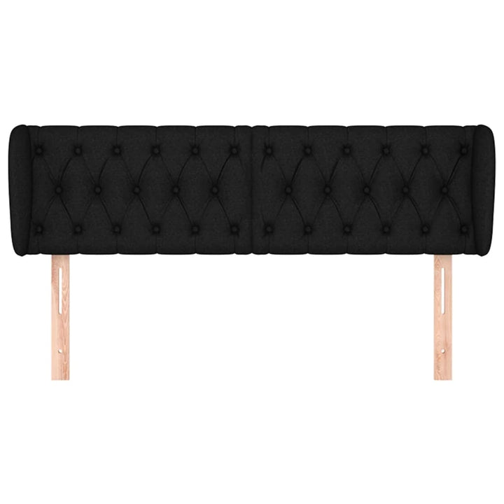 sengegavl med kanter 147x23x78/88 cm stof sort