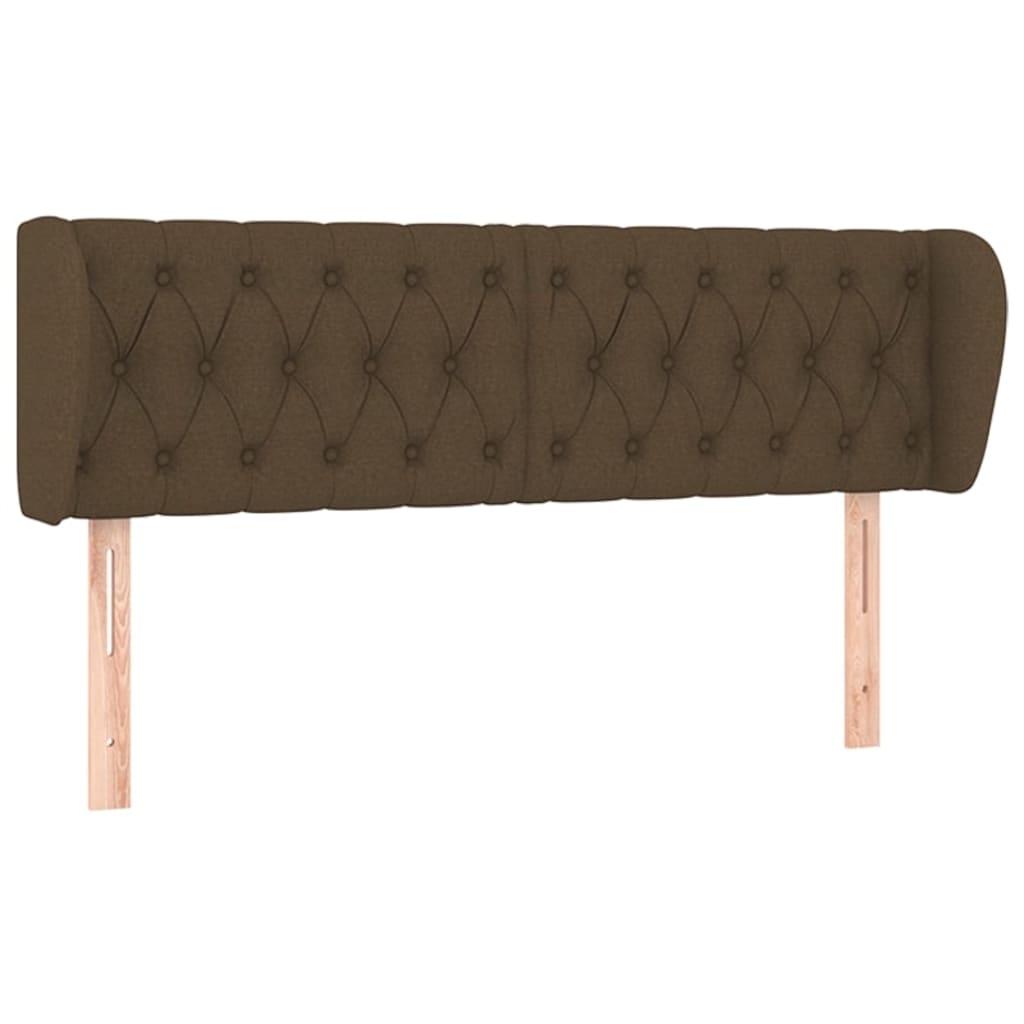sengegavl med kanter 147x23x78/88 cm stof mørkebrun
