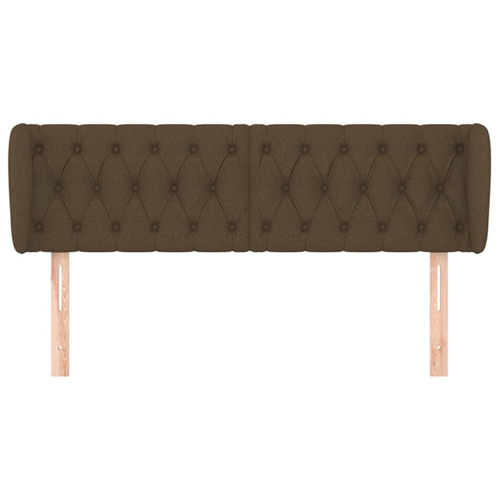sengegavl med kanter 147x23x78/88 cm stof mørkebrun