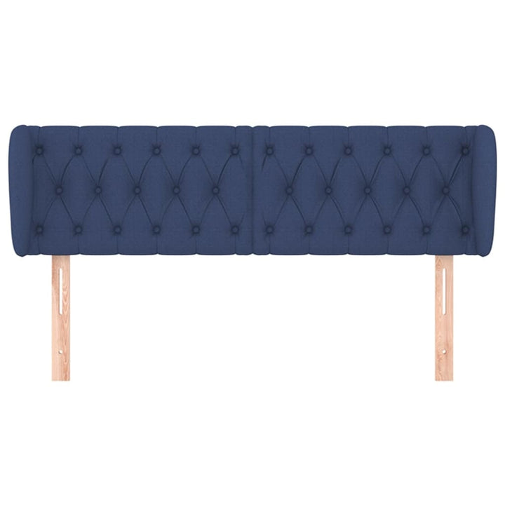 sengegavl med kanter 147x23x78/88 cm stof blå