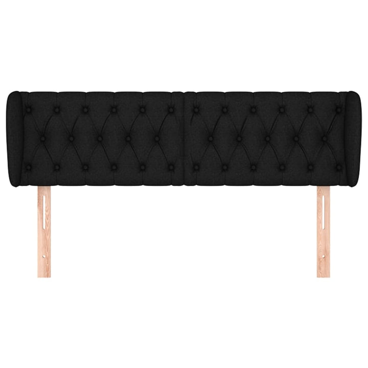sengegavl med kanter 163x23x78/88 cm stof sort