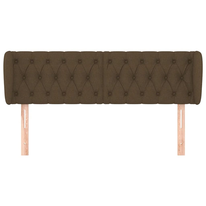 sengegavl med kanter 163x23x78/88 cm stof mørkebrun
