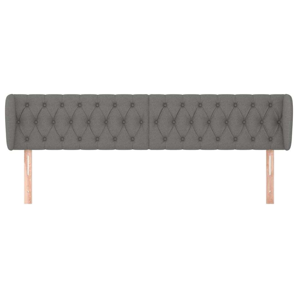 sengegavl med kanter 183x23x78/88 cm stof mørkegrå