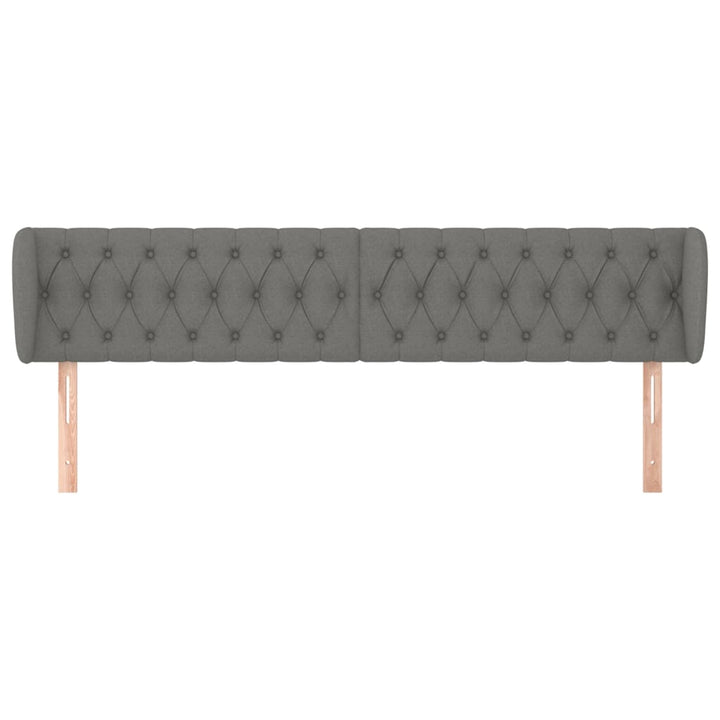 sengegavl med kanter 183x23x78/88 cm stof mørkegrå
