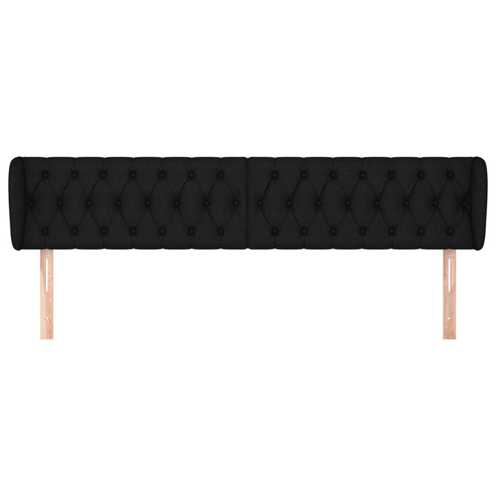sengegavl med kanter 183x23x78/88 cm stof sort