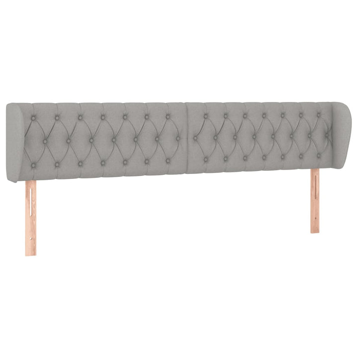 sengegavl med kanter 203x23x78/88cm stof lysegrå