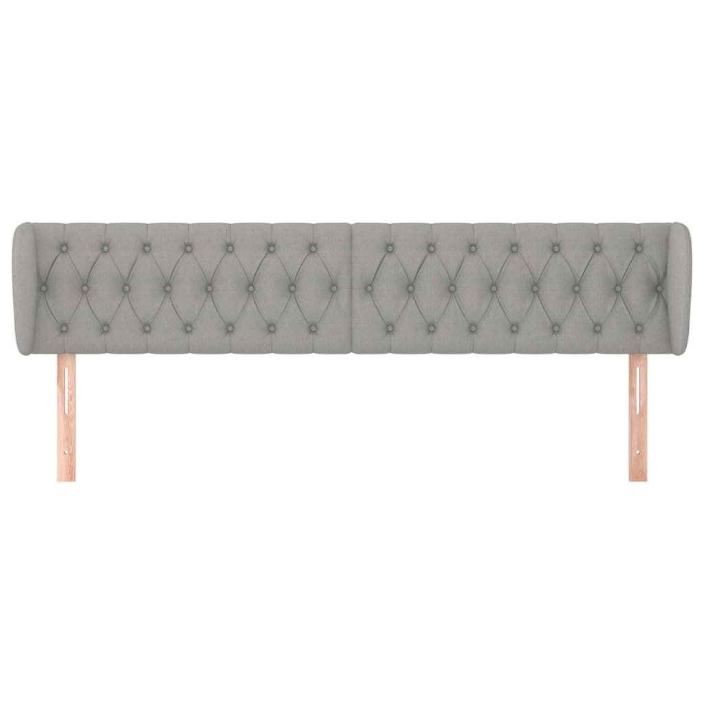 sengegavl med kanter 203x23x78/88cm stof lysegrå
