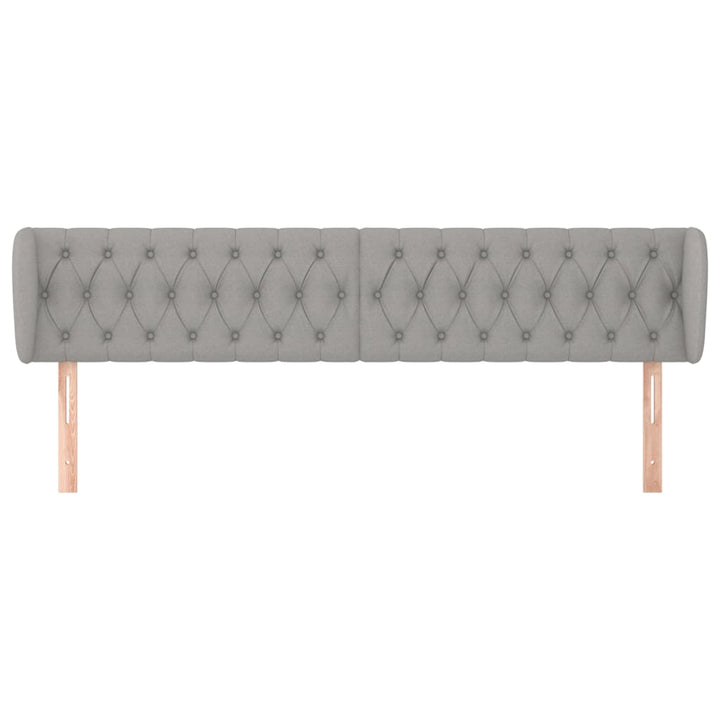 sengegavl med kanter 203x23x78/88cm stof lysegrå