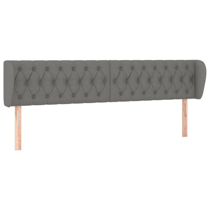 sengegavl med kanter 203x23x78/88 cm stof mørkegrå