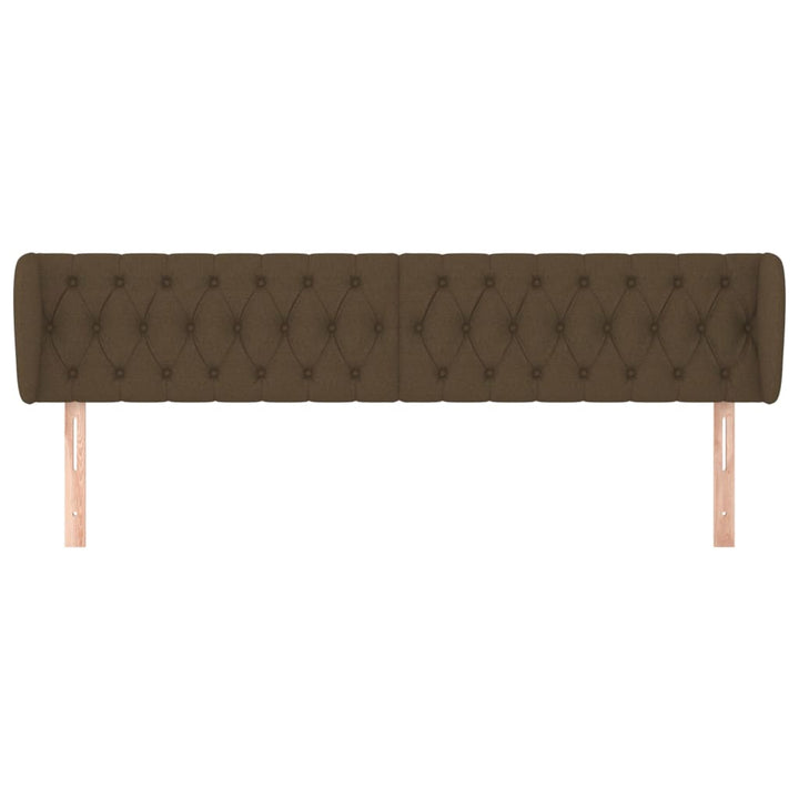 sengegavl med kanter 203x23x78/88 cm stof mørkebrun