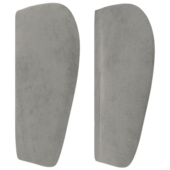 sengegavl med kanter 93x23x78/128 cm fløjl lysegrå