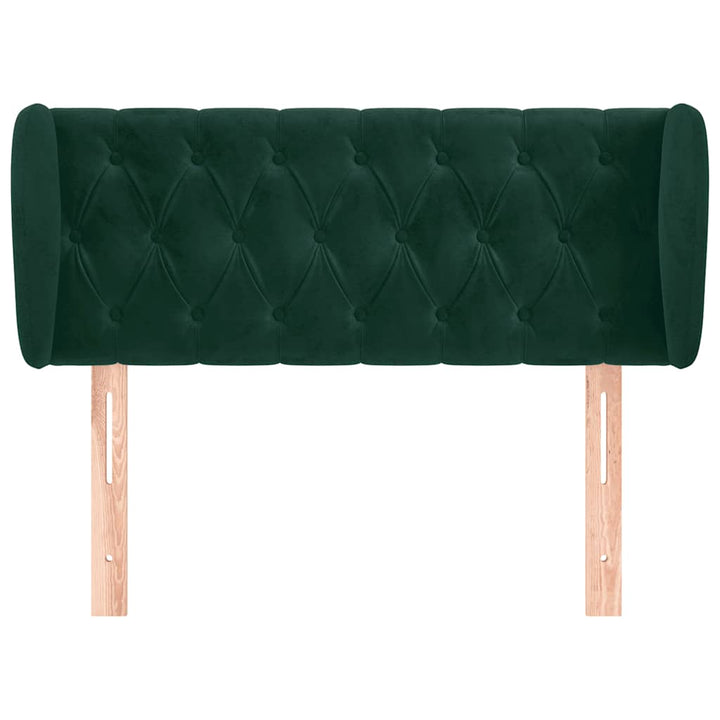 sengegavl med kanter 103x23x78/88 cm fløjl mørkegrøn