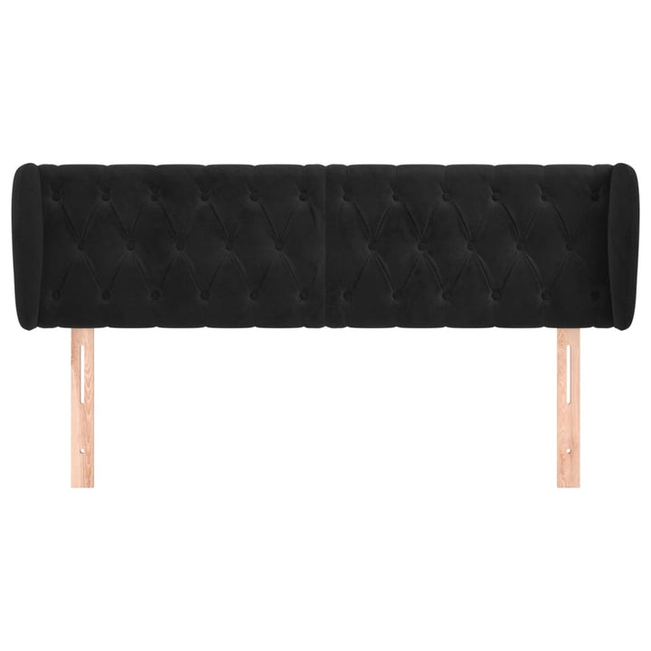 sengegavl med kanter 163x23x78/88 cm fløjl sort