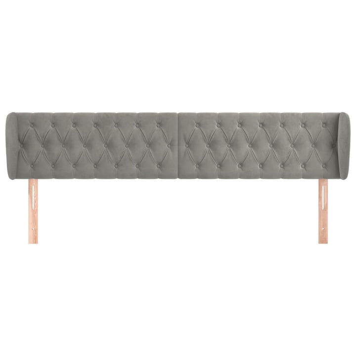 sengegavl med kanter 183x23x78/88cm fløjl lysegrå