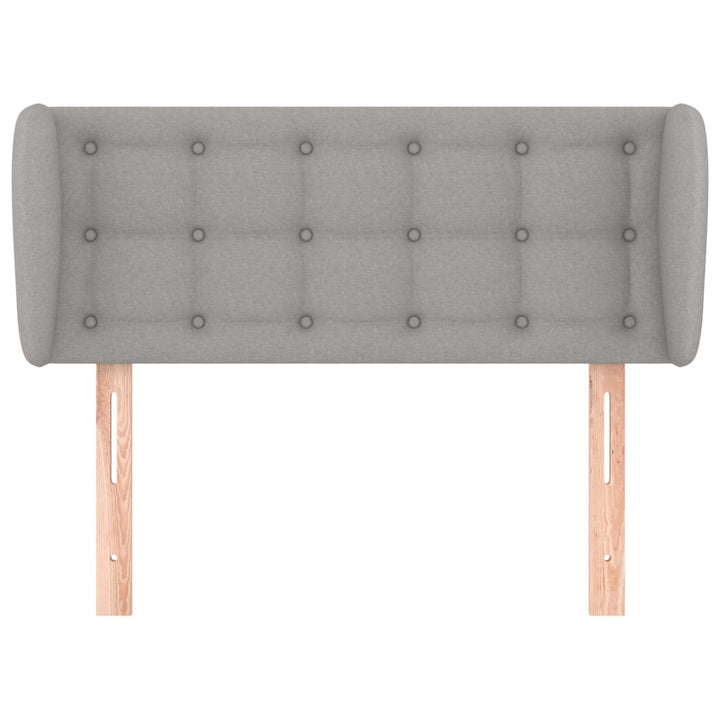 sengegavl med kanter 83x23x78/88 cm stof lysegrå