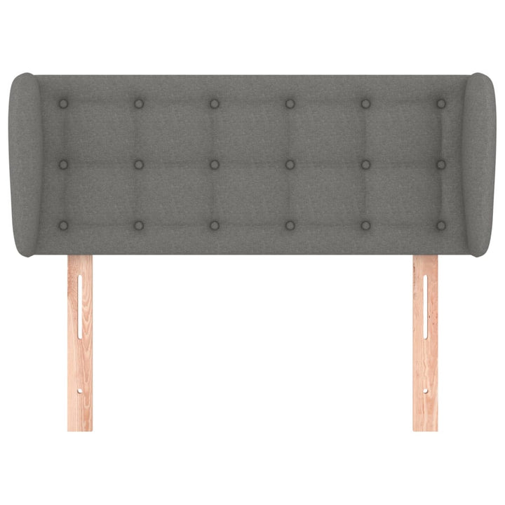 sengegavl med kanter 83x23x78/88 cm stof mørkegrå