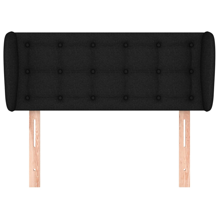 sengegavl med kanter 83x23x78/88 cm stof sort