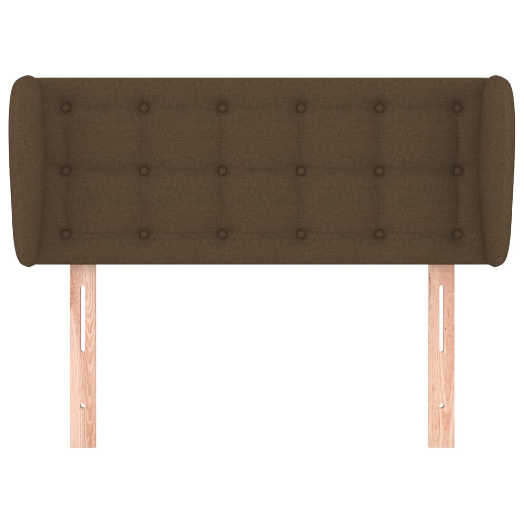 sengegavl med kanter 83x23x78/88 cm stof mørkebrun