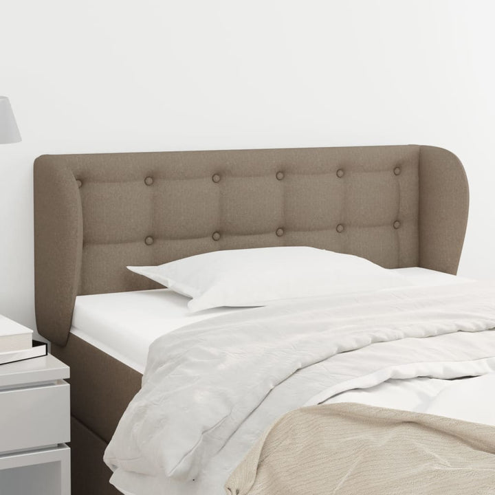 sengegavl med kanter 83x23x78/88 cm stof gråbrun