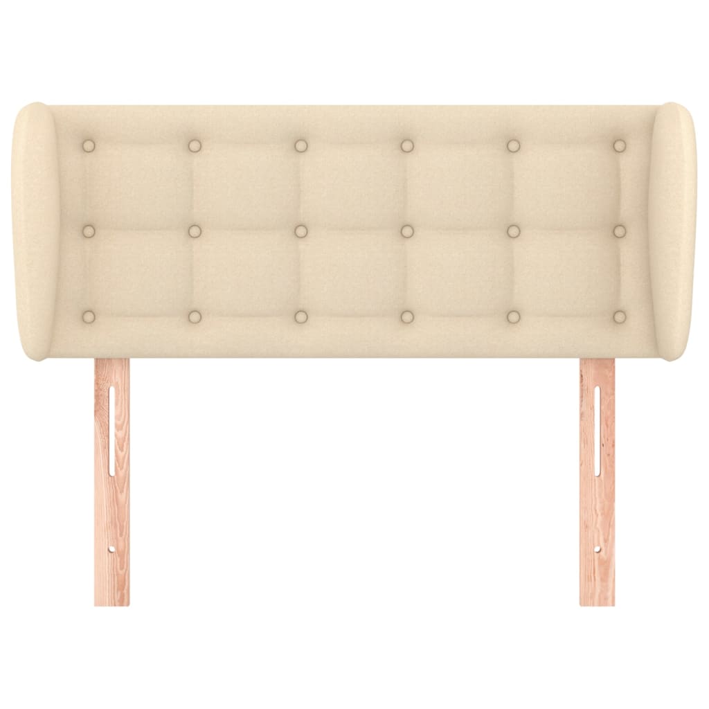 sengegavl med kanter 83x23x78/88 cm stof cremefarvet