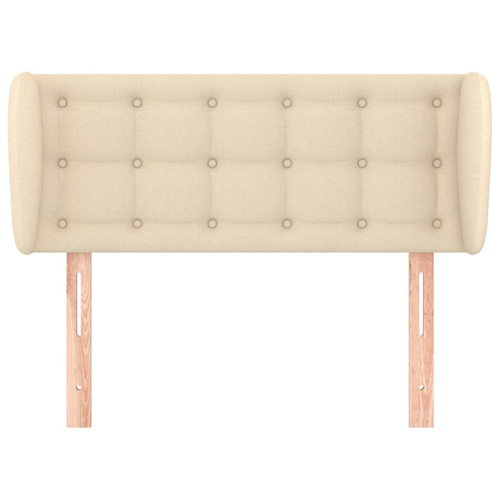 sengegavl med kanter 83x23x78/88 cm stof cremefarvet