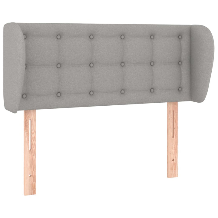 sengegavl med kanter 93x16x78/128 cm stof lysegrå