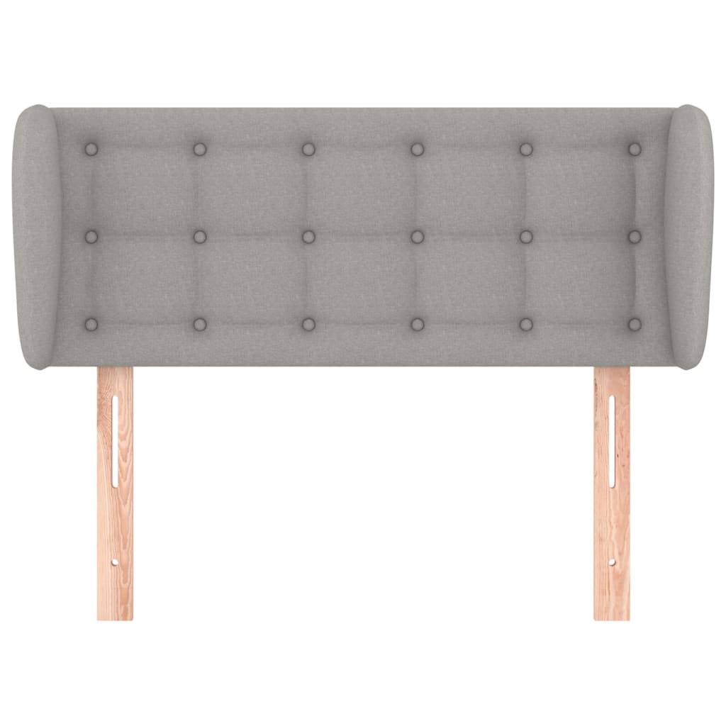 sengegavl med kanter 93x16x78/128 cm stof lysegrå