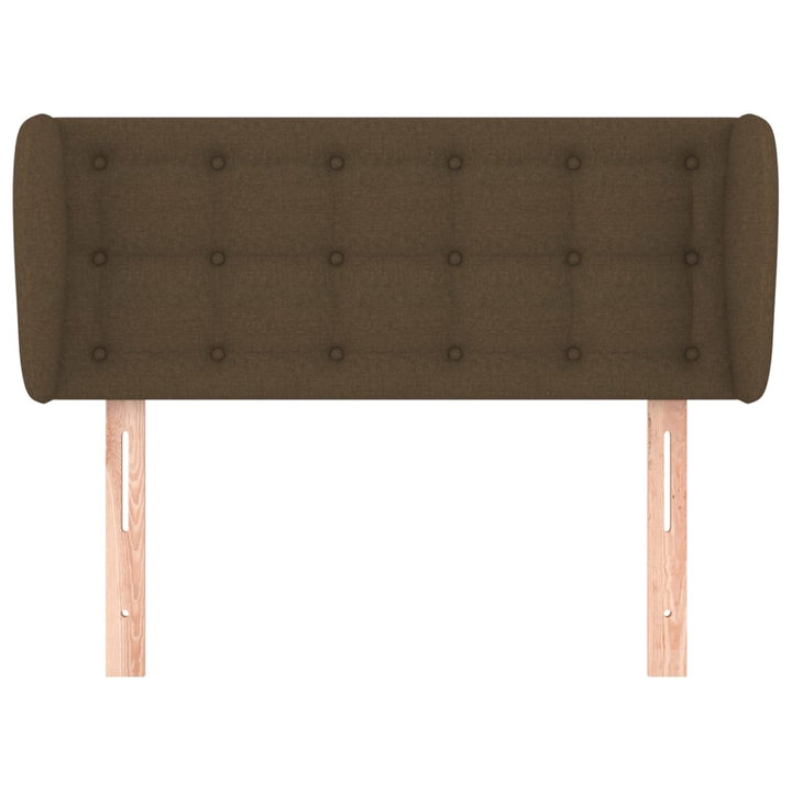 sengegavl med kanter 93x23x78/88 cm stof mørkebrun
