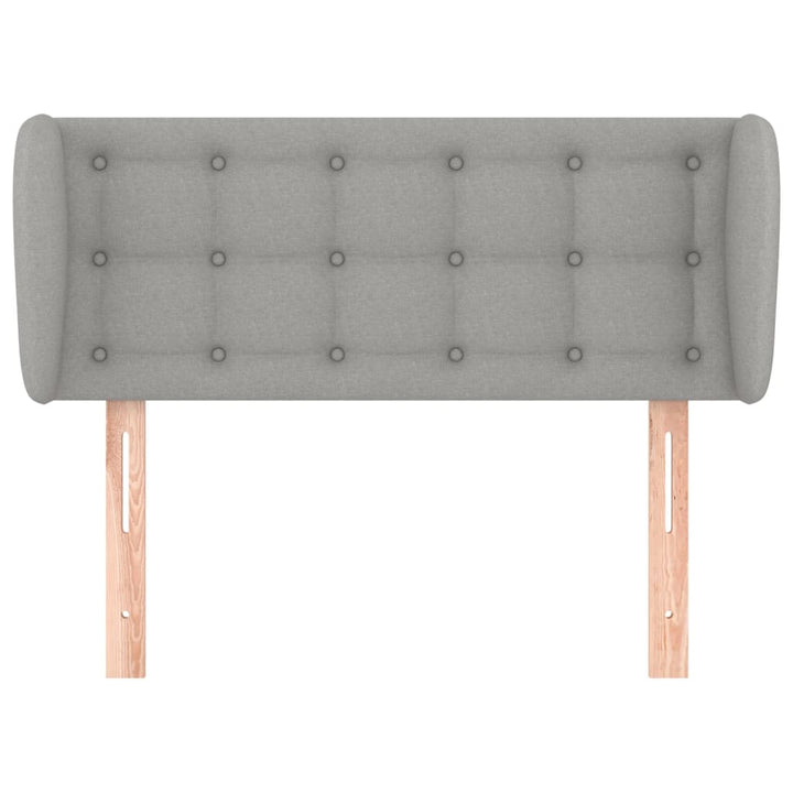 sengegavl med kanter 103x23x78/88cm stof lysegrå