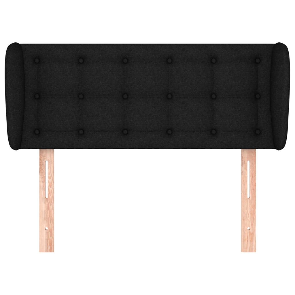 sengegavl med kanter 103x23x78/88 cm stof sort