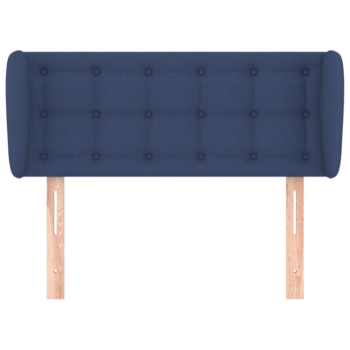 sengegavl med kanter 103x23x78/88 cm stof blå