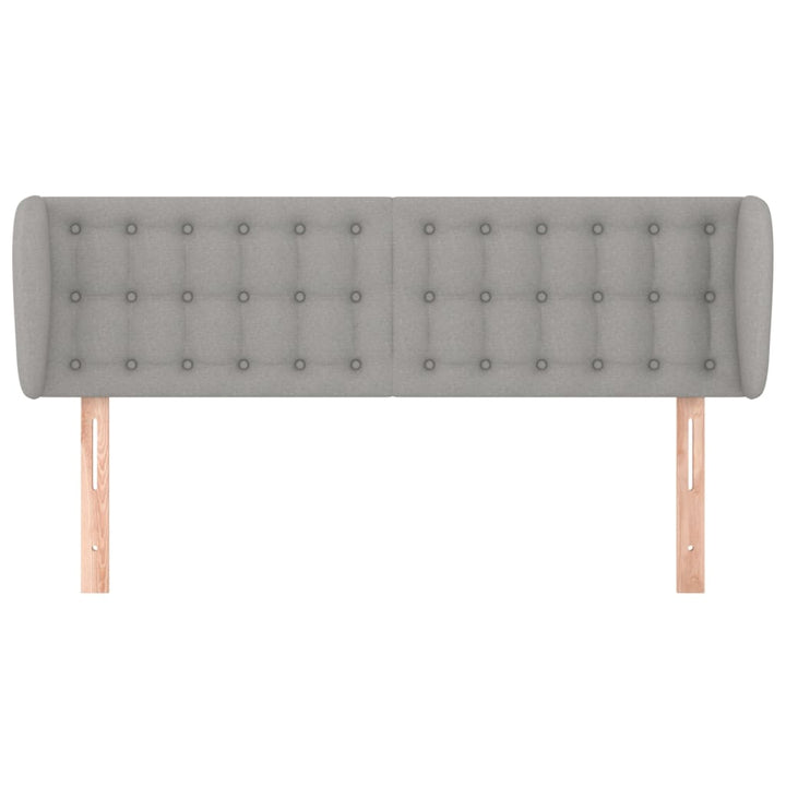 sengegavl med kanter 147x23x78/88cm stof lysegrå