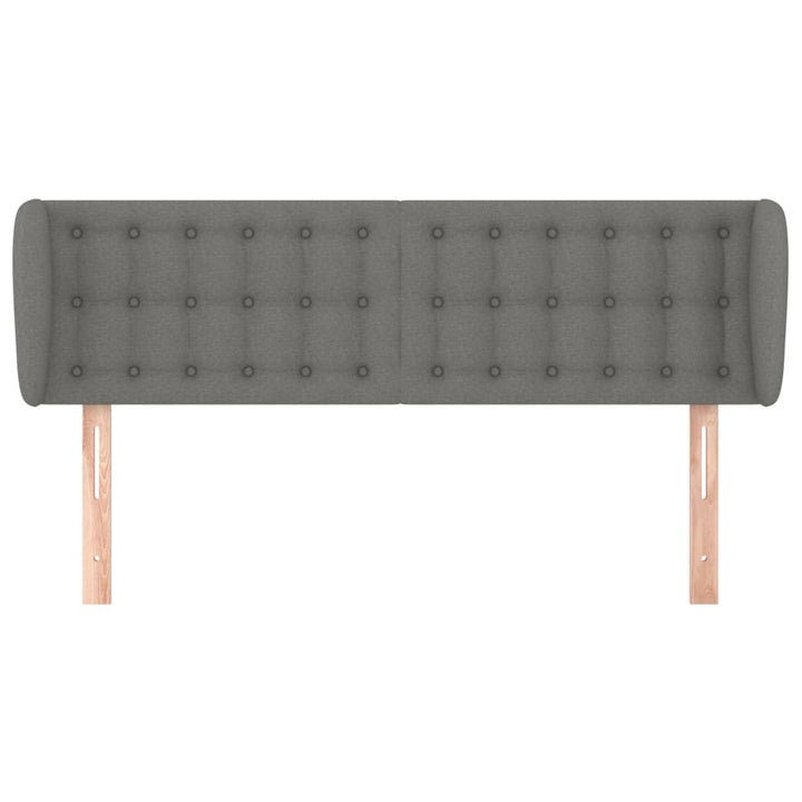 sengegavl med kanter 147x23x78/88 cm stof mørkegrå