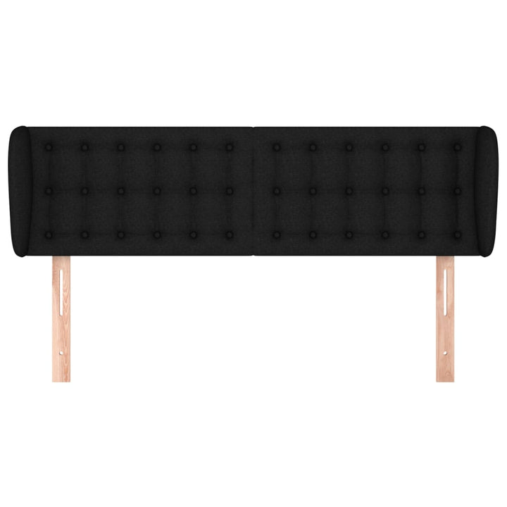 sengegavl med kanter 147x23x78/88 cm stof sort