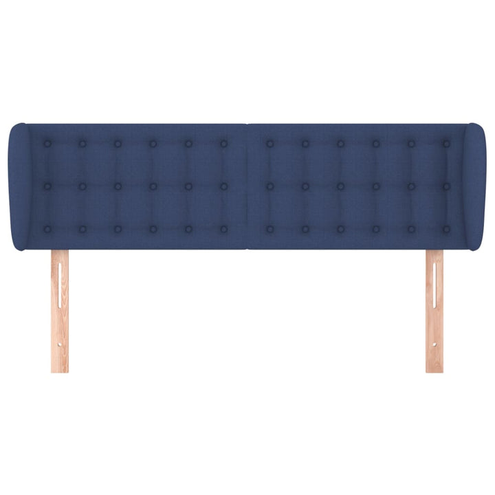 sengegavl med kanter 147x23x78/88 cm stof blå