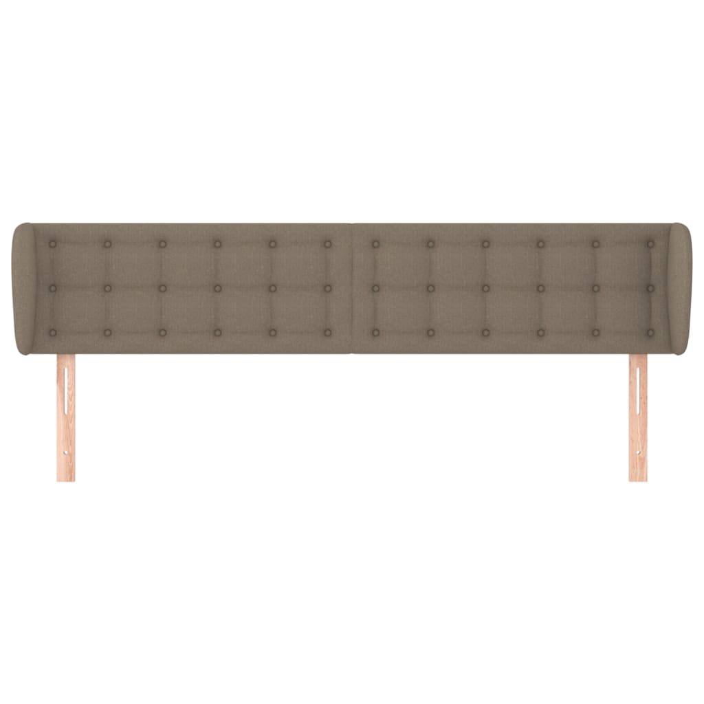 sengegavl med kanter 163x23x78/88 cm stof gråbrun