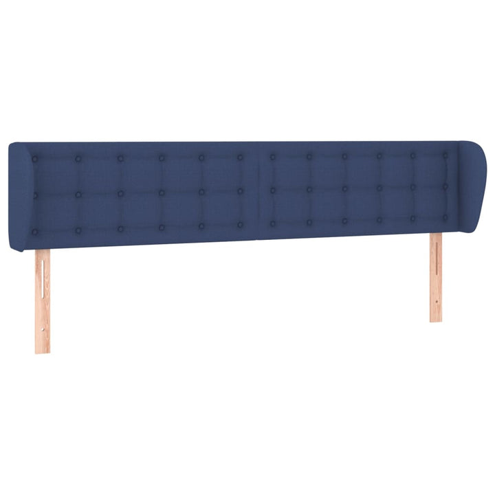 sengegavl med kanter 163x23x78/88 cm stof blå