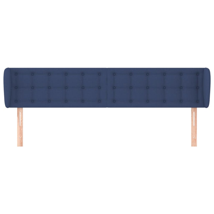 sengegavl med kanter 163x23x78/88 cm stof blå