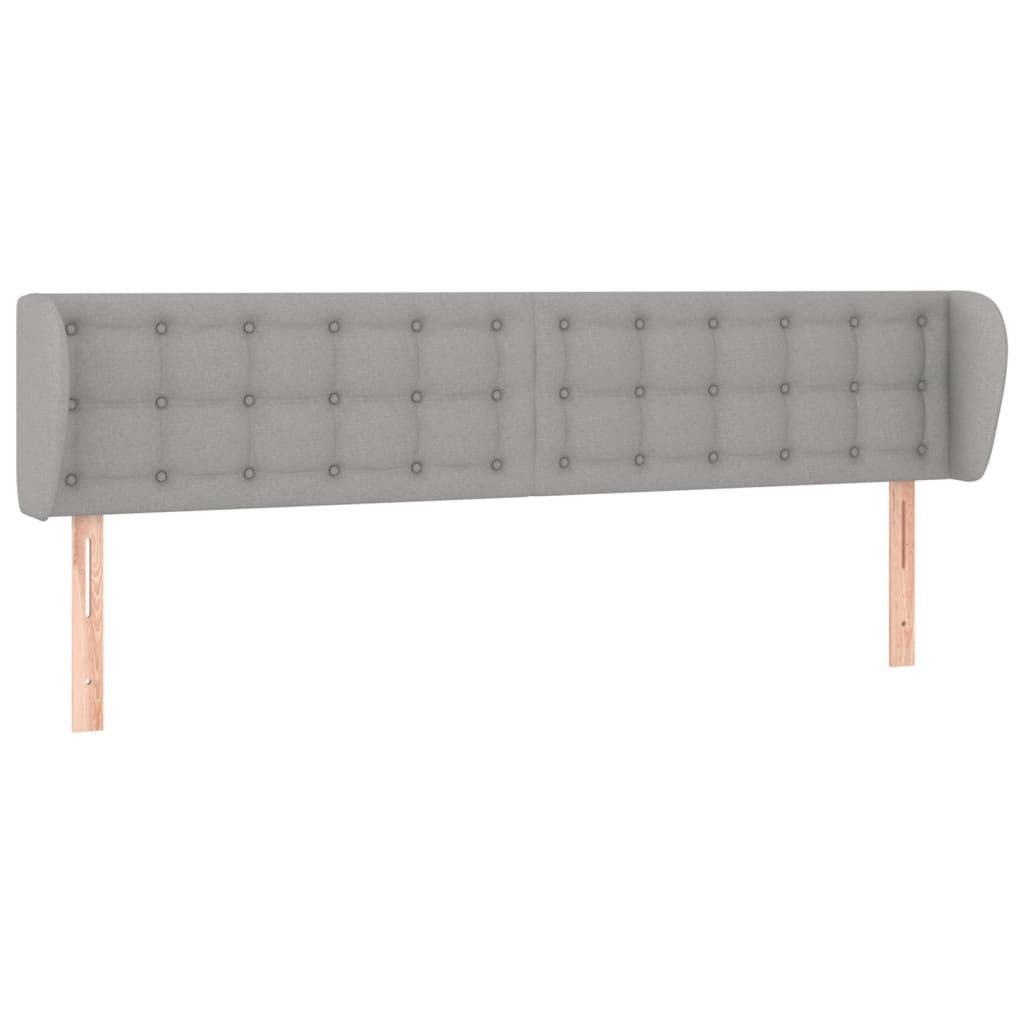 sengegavl med kanter 183x23x78/88cm stof lysegrå