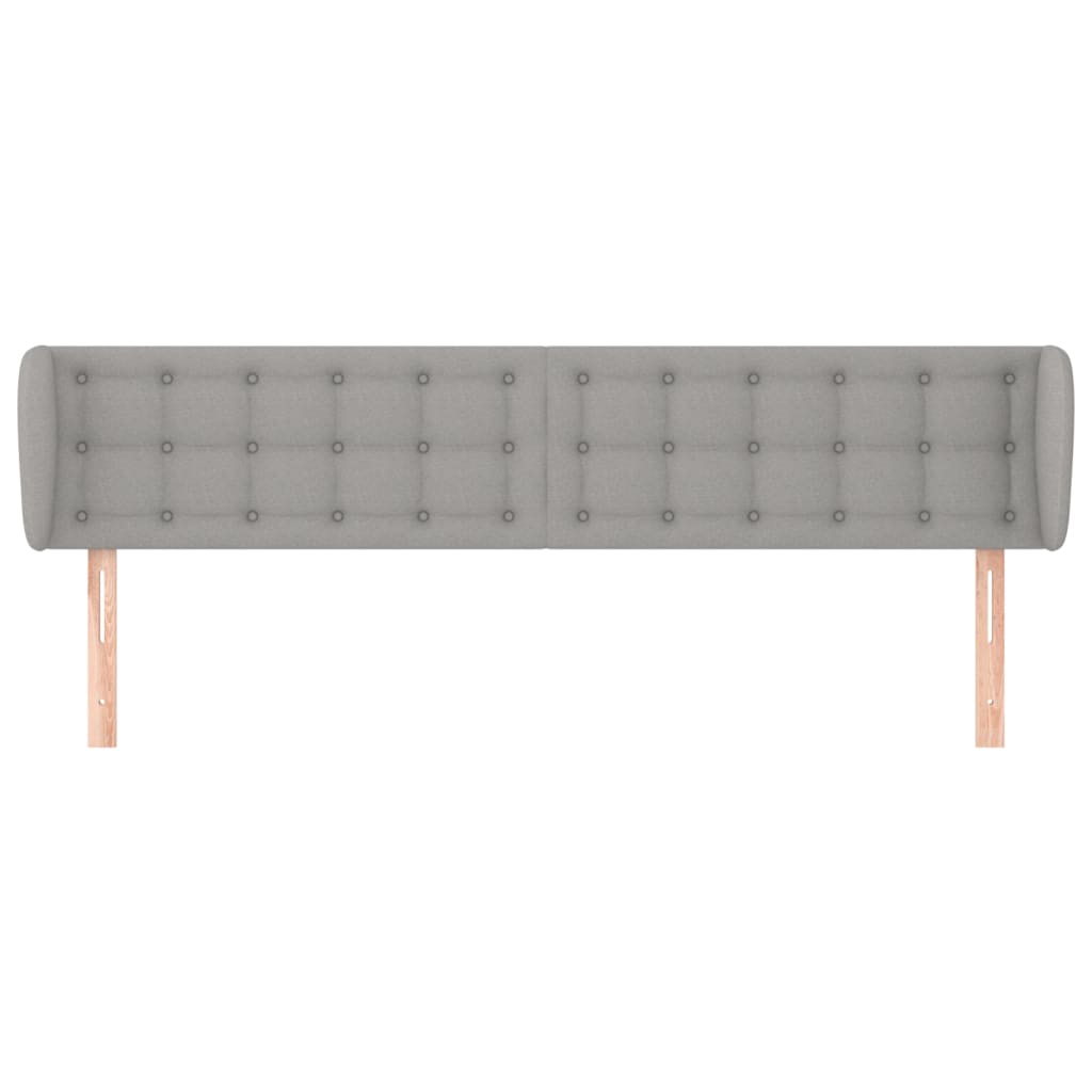 sengegavl med kanter 183x23x78/88cm stof lysegrå
