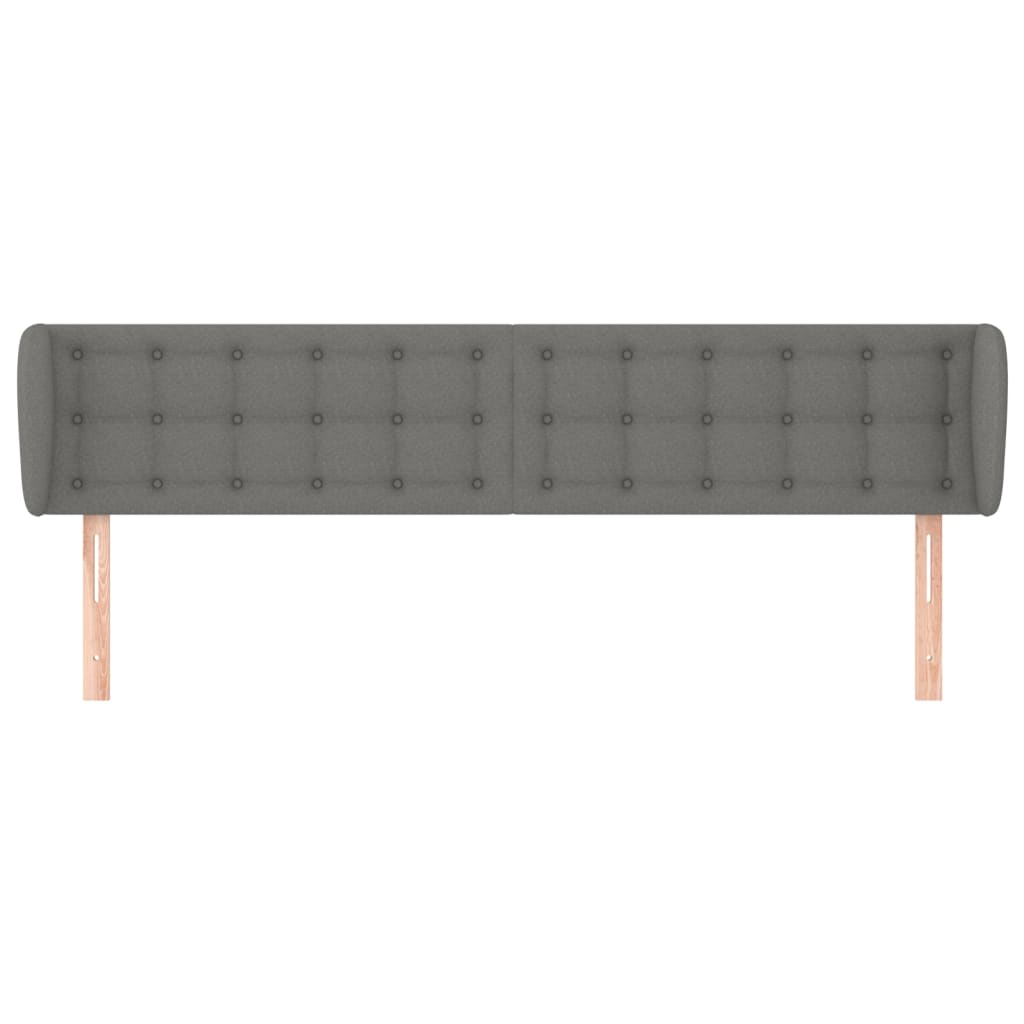 sengegavl med kanter 203x23x78/88 cm stof mørkegrå