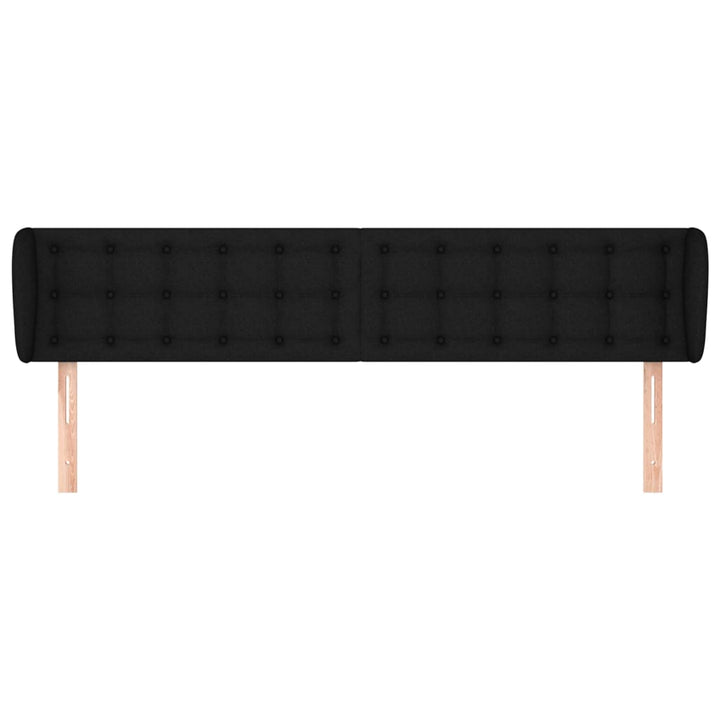 sengegavl med kanter 203x23x78/88 cm stof sort