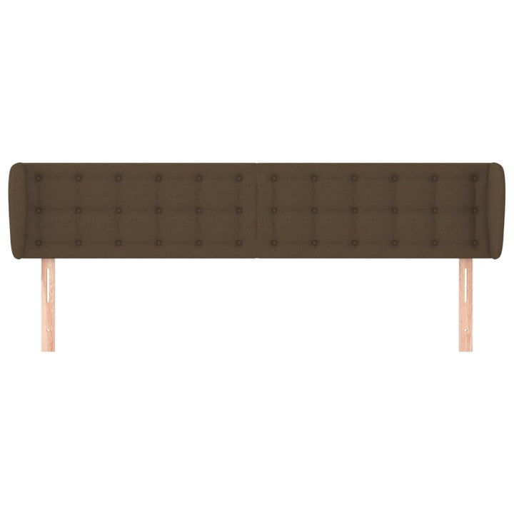 sengegavl med kanter 203x23x78/88 cm stof mørkebrun