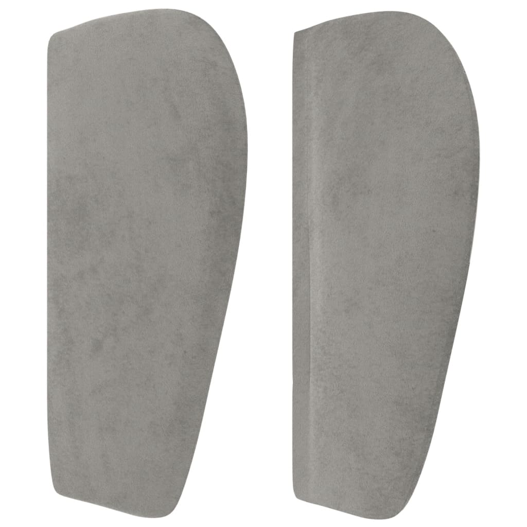 sengegavl med kanter 83x23x78/88 cm fløjl lysegrå