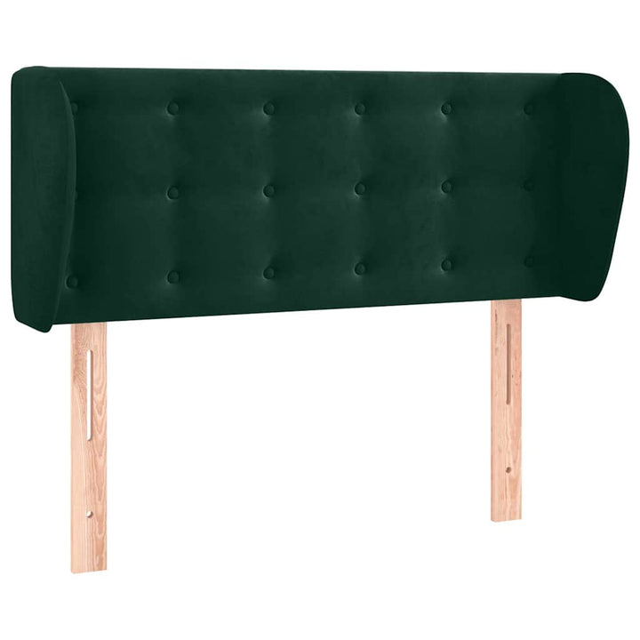 sengegavl med kanter 83x23x78/88 cm fløjl mørkegrøn