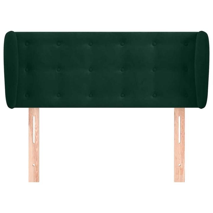 sengegavl med kanter 83x23x78/88 cm fløjl mørkegrøn