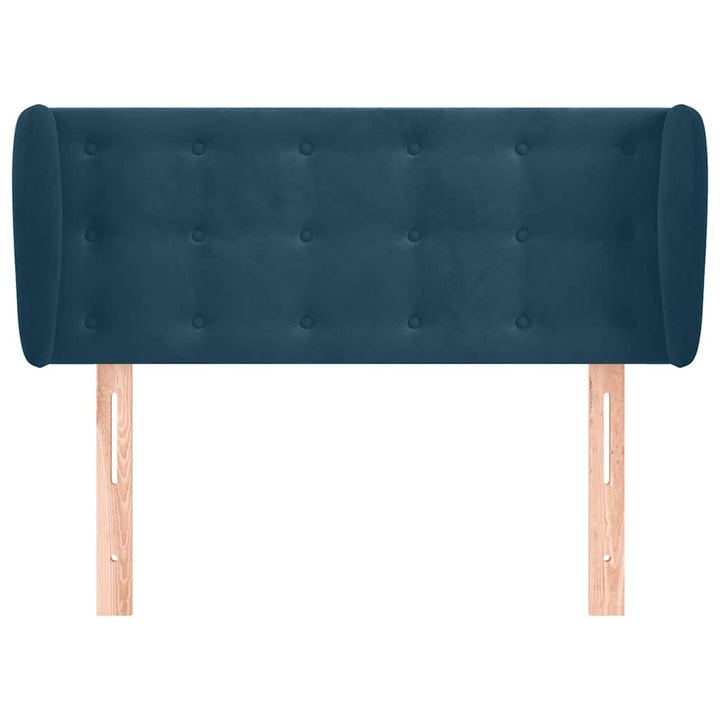 sengegavl med kanter 93x23x78/88 cm fløjl mørkeblå