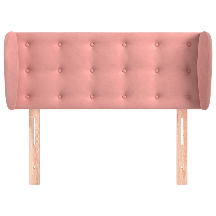 sengegavl med kanter 93x23x78/88 cm fløjl lyserød