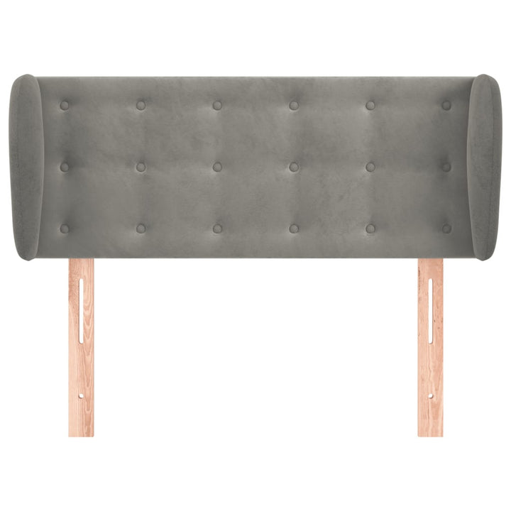 sengegavl med kanter 103x23x78/88cm fløjl lysegrå