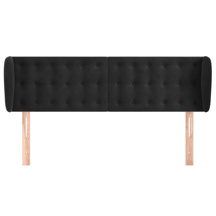 sengegavl med kanter 147x23x78/88 cm fløjl sort